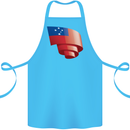 Curled Samoa Flag Samoan Day Football Cotton Apron 100% Organic Turquoise