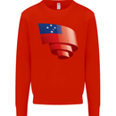Curled Samoa Flag Samoan Day Football Kids Sweatshirt Jumper Bright Red