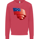 Curled Samoa Flag Samoan Day Football Kids Sweatshirt Jumper Heliconia
