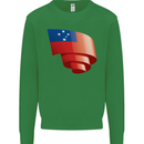 Curled Samoa Flag Samoan Day Football Kids Sweatshirt Jumper Irish Green