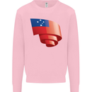 Curled Samoa Flag Samoan Day Football Kids Sweatshirt Jumper Light Pink