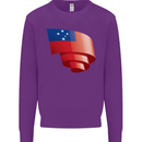 Curled Samoa Flag Samoan Day Football Kids Sweatshirt Jumper Purple
