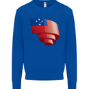Curled Samoa Flag Samoan Day Football Kids Sweatshirt Jumper Royal Blue