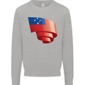 Curled Samoa Flag Samoan Day Football Kids Sweatshirt Jumper Sports Grey