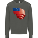 Curled Samoa Flag Samoan Day Football Kids Sweatshirt Jumper Storm Grey
