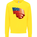 Curled Samoa Flag Samoan Day Football Kids Sweatshirt Jumper Yellow