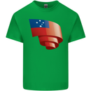Curled Samoa Flag Samoan Day Football Kids T-Shirt Childrens Irish Green