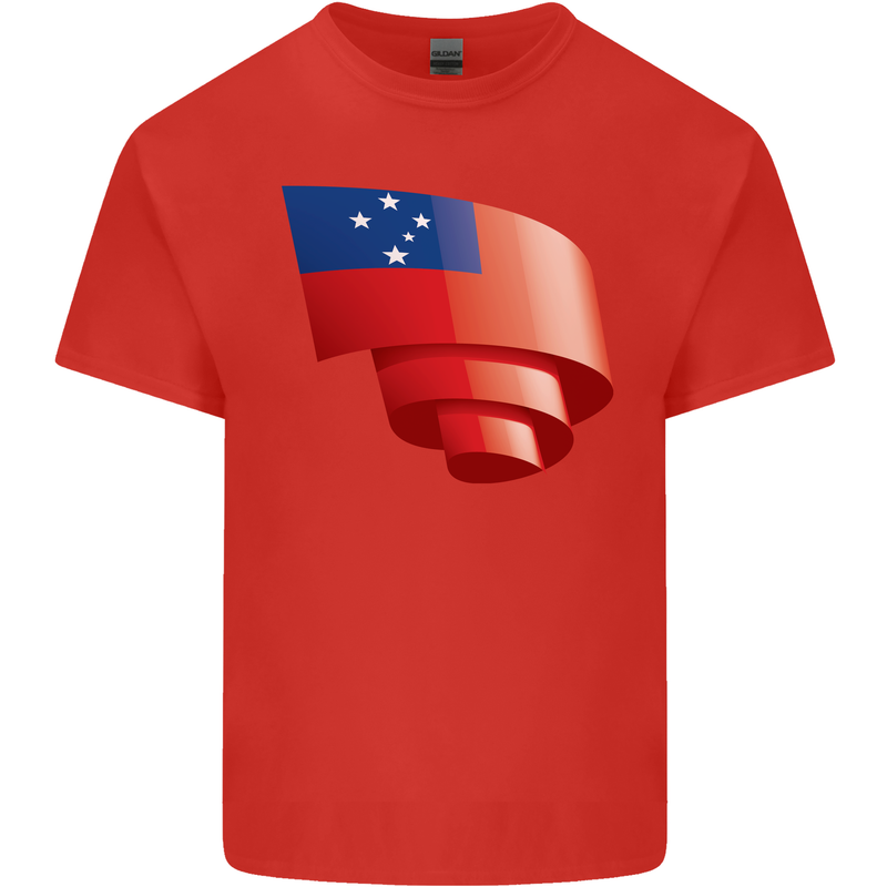 Curled Samoa Flag Samoan Day Football Kids T-Shirt Childrens Red