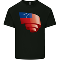 Curled Samoa Flag Samoan Day Football Mens Cotton T-Shirt Tee Top Black