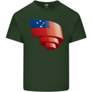 Curled Samoa Flag Samoan Day Football Mens Cotton T-Shirt Tee Top Forest Green