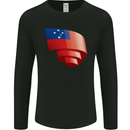 Curled Samoa Flag Samoan Day Football Mens Long Sleeve T-Shirt Black