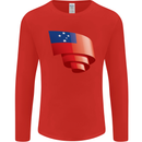 Curled Samoa Flag Samoan Day Football Mens Long Sleeve T-Shirt Red
