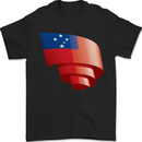Curled Samoa Flag Samoan Day Football Mens T-Shirt 100% Cotton Black