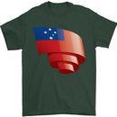 Curled Samoa Flag Samoan Day Football Mens T-Shirt 100% Cotton Forest Green