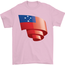 Curled Samoa Flag Samoan Day Football Mens T-Shirt 100% Cotton Light Pink