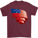 Curled Samoa Flag Samoan Day Football Mens T-Shirt 100% Cotton Maroon