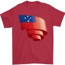 Curled Samoa Flag Samoan Day Football Mens T-Shirt 100% Cotton Red