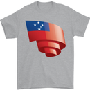 Curled Samoa Flag Samoan Day Football Mens T-Shirt 100% Cotton Sports Grey