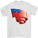 Curled Samoa Flag Samoan Day Football Mens T-Shirt 100% Cotton White