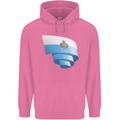Curled San Marino Flag Sammarinese Day Football Childrens Kids Hoodie Azalea