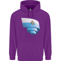 Curled San Marino Flag Sammarinese Day Football Childrens Kids Hoodie Purple