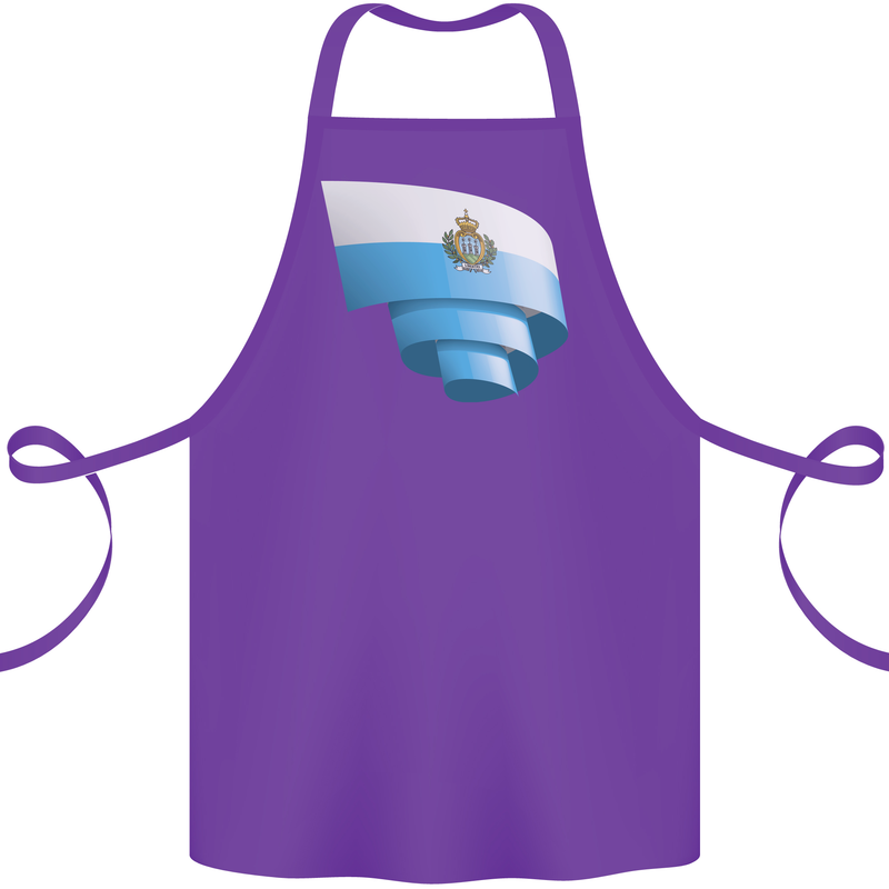 Curled San Marino Flag Sammarinese Day Football Cotton Apron 100% Organic Purple