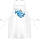 Curled San Marino Flag Sammarinese Day Football Cotton Apron 100% Organic White