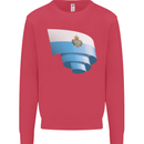 Curled San Marino Flag Sammarinese Day Football Kids Sweatshirt Jumper Heliconia