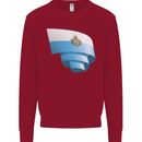 Curled San Marino Flag Sammarinese Day Football Kids Sweatshirt Jumper Red