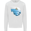 Curled San Marino Flag Sammarinese Day Football Kids Sweatshirt Jumper White