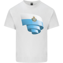 Curled San Marino Flag Sammarinese Day Football Kids T-Shirt Childrens White