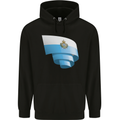 Curled San Marino Flag Sammarinese Day Football Mens 80% Cotton Hoodie Black