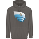 Curled San Marino Flag Sammarinese Day Football Mens 80% Cotton Hoodie Charcoal