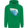 Curled San Marino Flag Sammarinese Day Football Mens 80% Cotton Hoodie Irish Green