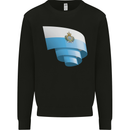 Curled San Marino Flag Sammarinese Day Football Mens Sweatshirt Jumper Black