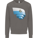 Curled San Marino Flag Sammarinese Day Football Mens Sweatshirt Jumper Charcoal