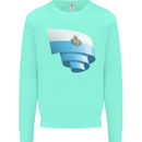 Curled San Marino Flag Sammarinese Day Football Mens Sweatshirt Jumper Peppermint