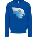 Curled San Marino Flag Sammarinese Day Football Mens Sweatshirt Jumper Royal Blue