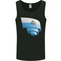 Curled San Marino Flag Sammarinese Day Football Mens Vest Tank Top Black