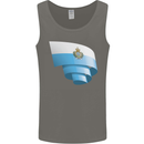 Curled San Marino Flag Sammarinese Day Football Mens Vest Tank Top Charcoal