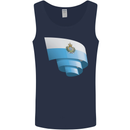 Curled San Marino Flag Sammarinese Day Football Mens Vest Tank Top Navy Blue