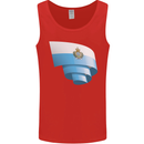 Curled San Marino Flag Sammarinese Day Football Mens Vest Tank Top Red