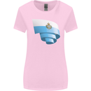 Curled San Marino Flag Sammarinese Day Football Womens Wider Cut T-Shirt Light Pink