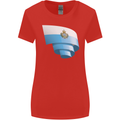 Curled San Marino Flag Sammarinese Day Football Womens Wider Cut T-Shirt Red