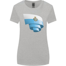 Curled San Marino Flag Sammarinese Day Football Womens Wider Cut T-Shirt Sports Grey