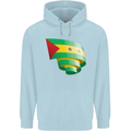 Curled Sao Tome and Principe Flag Day Football Childrens Kids Hoodie Light Blue
