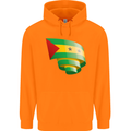 Curled Sao Tome and Principe Flag Day Football Childrens Kids Hoodie Orange