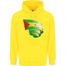 Curled Sao Tome and Principe Flag Day Football Childrens Kids Hoodie Yellow