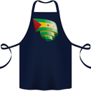 Curled Sao Tome and Principe Flag Day Football Cotton Apron 100% Organic Navy Blue
