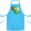 Curled Sao Tome and Principe Flag Day Football Cotton Apron 100% Organic Turquoise
